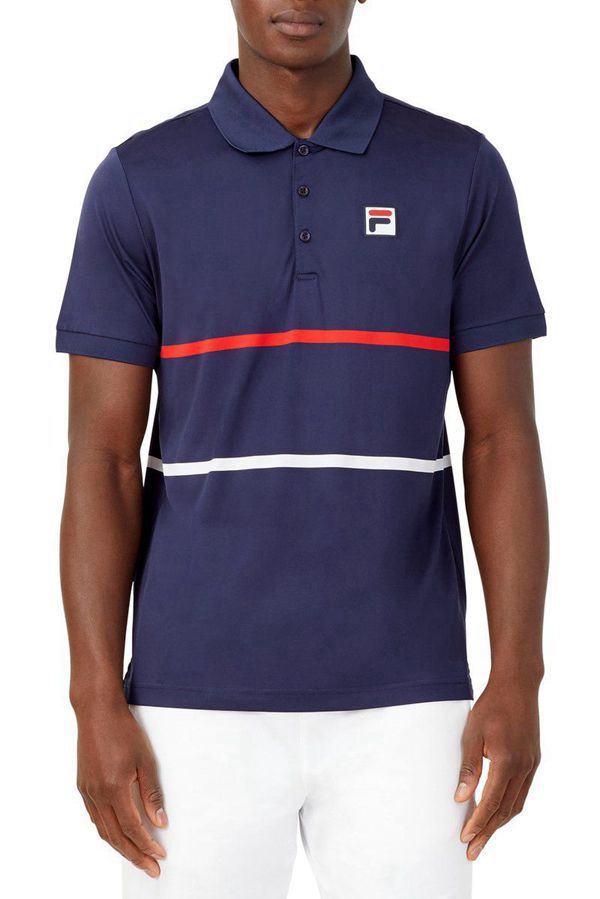 Camisas Polo Fila Hombre Azul Marino / Rojas / Blancas - Heritage Stripe - España 517203EMY